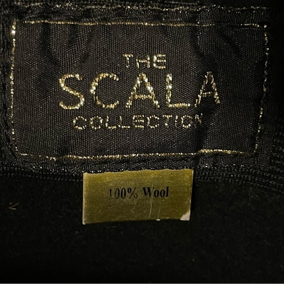 Scala Collection Wool Black Cloche Hat - 22 1/4" - Hat Sz 7 1/8 - Picture 9 of 11